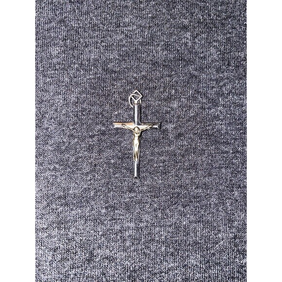 Antique VINTAGE Two Tone Sterling Silver 925 Cross Pendant JEWELRY! - Picture 2 of 3